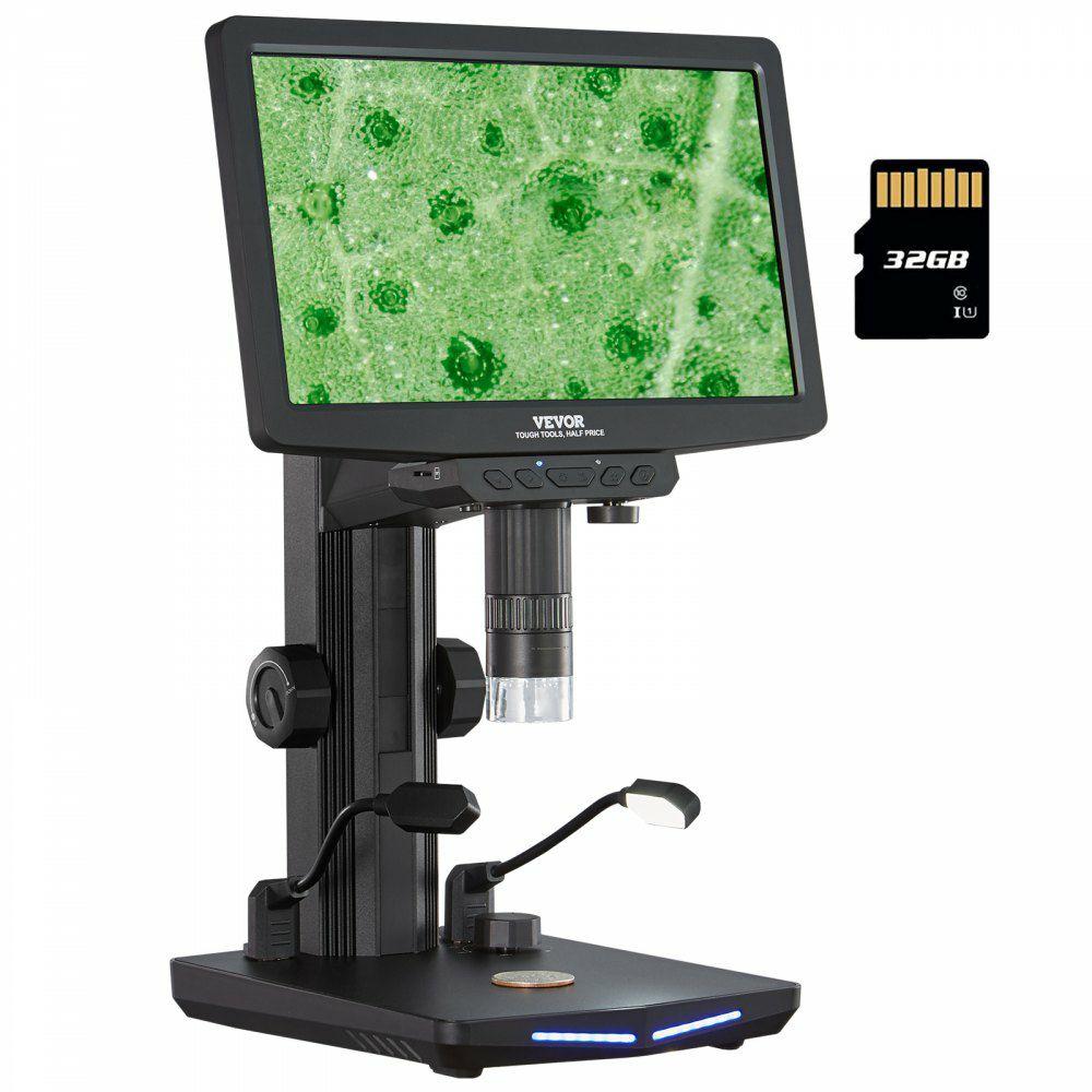 10.1″ HDMI LCD Digital Microscope for Adults, Soldering Electron Microscope 1300X with IPS Screen, 8 LED Lights, 2 Flexible Side Lights, PC View, USB Coin Microscope for Windows/MacOS/TV, 32GB  |  Jewelry Making & Repair Arts & Crafts & Sewing Jewelry Making & Repair