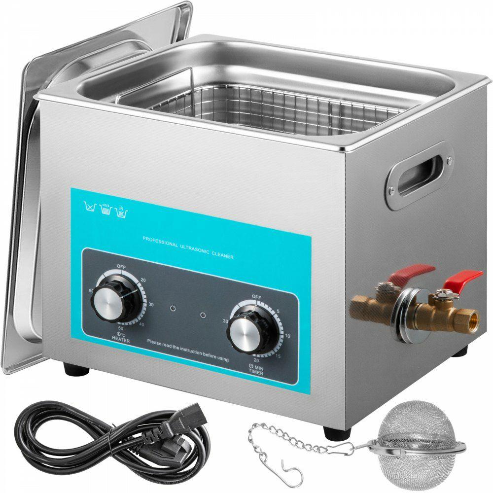 10L Ultrasonic Cleaner, 304 Stainless Steel Professional Knob Control, Ultrasonic Cleaner with Heater Timer for Jewelry Watch Glasses Circuit Board Dentures Small Parts Dental Instrument  |  Cleaning Equipment Cleaning Equipment Cleaning Equipment