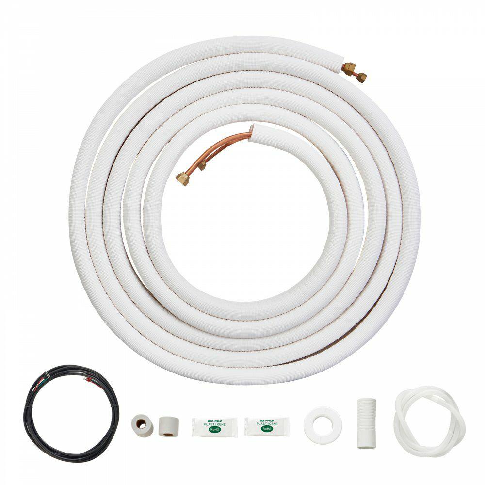 25FT Mini Split Line Set, 1/4″ & 3/8″ O.D Copper Pipes Tubing and Triple-Layer Insulation, for Air Conditioning or Heating Pump Equipment & HVAC with Rich Accessories (27ft Connection Cable)  |  Air Conditioners & Accessories Air Conditioners & Accessories Air Conditioners & Accessories