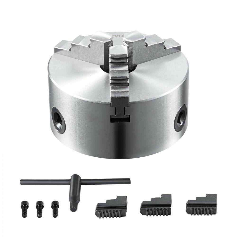 3-Jaw Lathe Chuck, 4”, Self-Centering Lathe Chuck, 0.08-4 in/2 -100 mm Clamping Range with T-key Fixing Screws Reversible Jaws, for Lathe 3D Printer Machining Center Milling Drilling Machine  |  Lathe Machines & Accessories Lathe Machines & Accessories Lathe Machines & Accessories