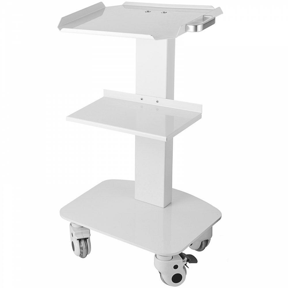 3 Trays Utility Cart 3-Layer Trolley Heavy Duty Lab Dental Rolling Utility Cart with 4 PE Wheels 2 of which can be Locked for Fixing Heavy-Duty with 33Lb Load Capacity  |  Lab & Medical Furniture Lab Lab & Medical Furniture