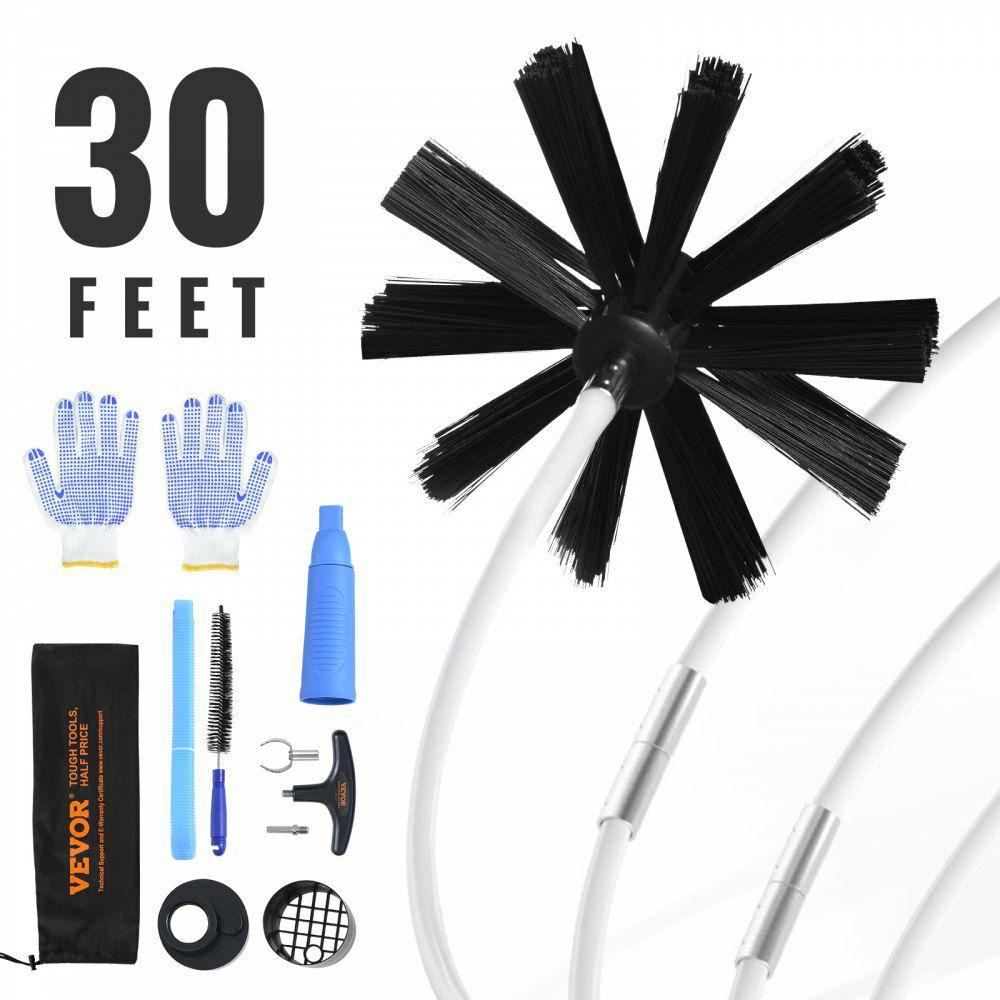 30 FEET Dryer Vent Cleaner Kit, 22 Pieces Duct Cleaning Brush, Reinforced Nylon Dryer Vent Brush with Complete Accessories, Dryer Cleaning Kit with Flexible Lint Trap Brush, Clamp Connectors  |  Air Conditioners & Accessories Air Conditioners & Accessories Air Conditioners & Accessories