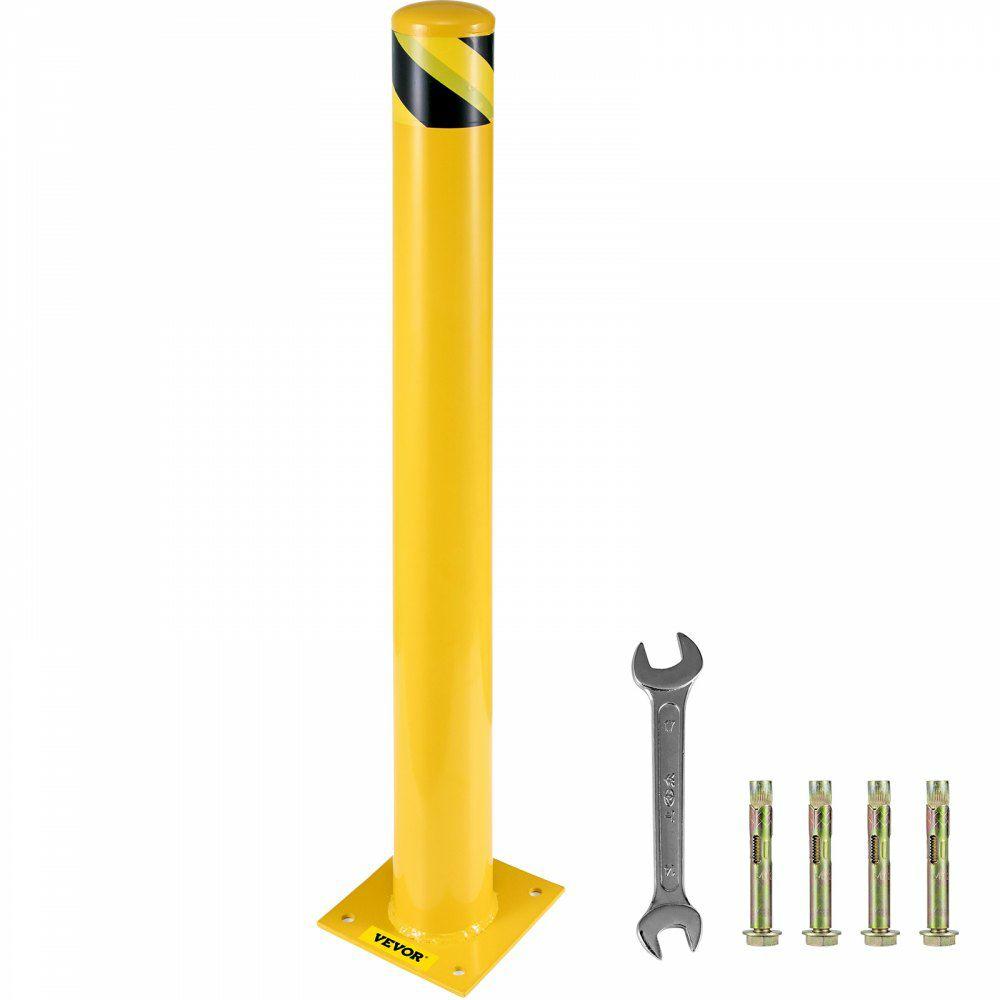 42″x5.5″ Safety Bollard, 5-1/2″ OD 42″ Height Safety Barrier Bollard, Yellow Powder Coat Pipe Steel Safety Barrier, with 4 Free Anchor Bolts, for Traffic-Sensitive Area  |  Access Barriers & Crowd Control Access Barriers & Crowd Control Access Barriers & Crowd Control