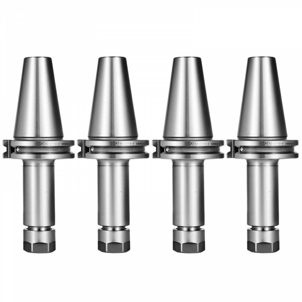 4Pcs CAT40 Tool Holder ER16 Collet Chuck Set length 100mm Chuck Tool Holder Set Mill Holder for CNC Engraving Machine Milling Lathe(4Pcs CAT40 ER16 100mm)  |  Tool Holders & Accessories Machining Tool Holders & Accessories