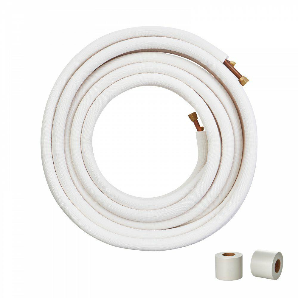 50FT Mini Split Line Set, 3/8″ & 5/8″ O.D Copper Pipes Tubing and Triple-Layer Insulation, for Mini Split Air Conditioning Refrigerant or Heating Pump Equipment & HVAC with Wrapping Strips.  |  Air Conditioners & Accessories Air Conditioners & Accessories Air Conditioners & Accessories