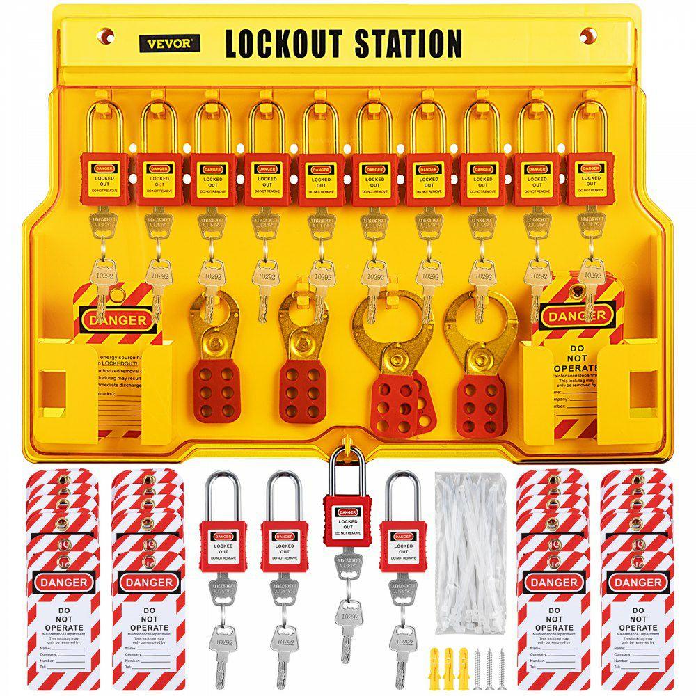 58 PCS Lockout Tagout Kits, Electrical Safety Loto Kit Includes Padlocks, Lockout Station, Hasp, Tags & Zip Ties, Lockout Tagout Safety Tools for Industrial, Electric Power, Machinery  |  Locks Locks Locks