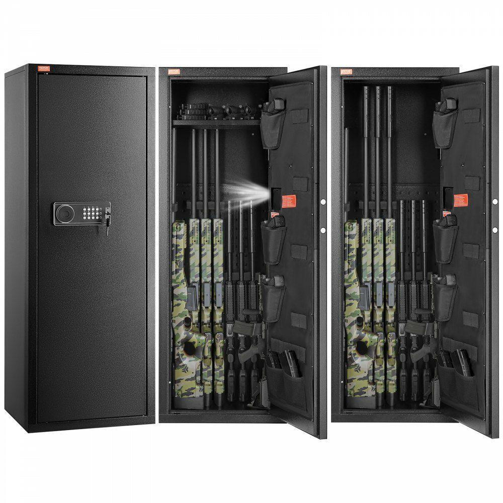 8-10 Rifles Gun Safe, Rifle Safe with Lock & Digital Keypad, Quick Access Tall Gun Storage Cabinet with Removable Shelf, Rifle Cabinet for Home Rifle and Shotguns  |  Biometric Safes Safes Biometric Safes