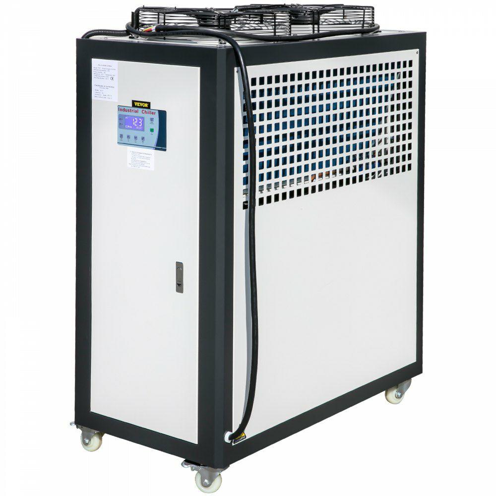 Air-Cooled Chiller Industrial 5 Ton, 5HP Panasonic Compressor, Finned Condenser Portable Conditioner, Micro-Computer Control & Built-in 53L Stainless Steel Water Tank for Plastic Electric  |  Circulators & Chillers Circulators & Chillers Circulators & Chillers