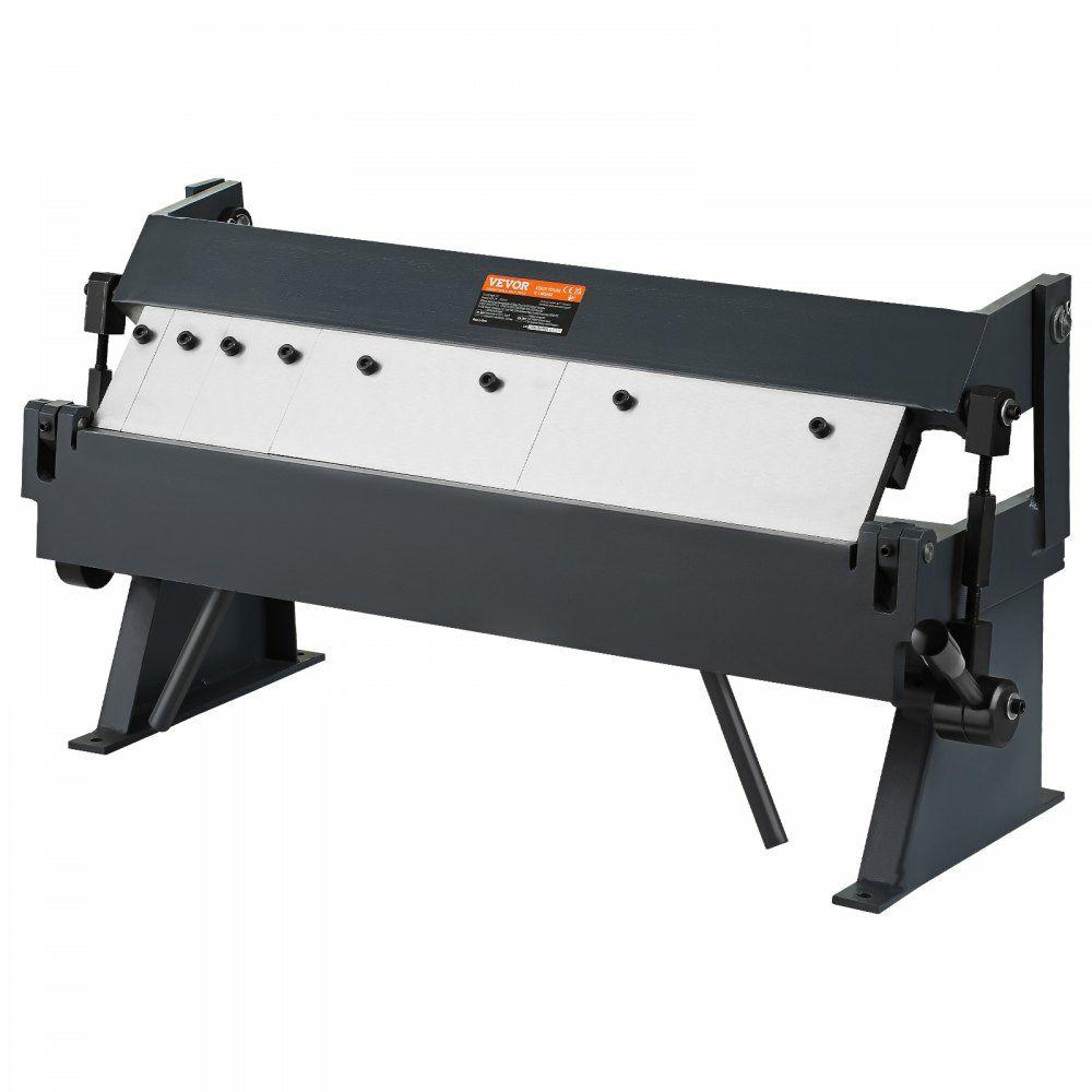 Box and Pan Brake, 24-Inch, 0-130 Degrees Sheet Metal Bending Brake, Portable Metal Bender with 20 Gauge Low Carbon Steel 14 Gauge Aluminum Capacity, 5 Adjustable Fingers for Metal Bending  |  Metal Forming Machines Machining Metal Forming Machines