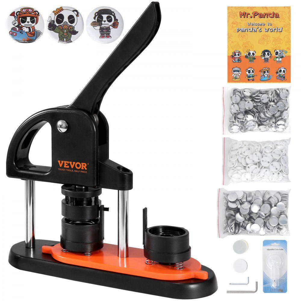 Button Maker, 1.25 inch/32mm Pin Maker with 500pcs Button Parts, Ergonomic Arc Handle Punch Press Kit, Button Maker Machine with Panda Magic Book, For Children DIY Gifts and Christmas  |  Button Maker Arts & Crafts & Sewing Button Maker