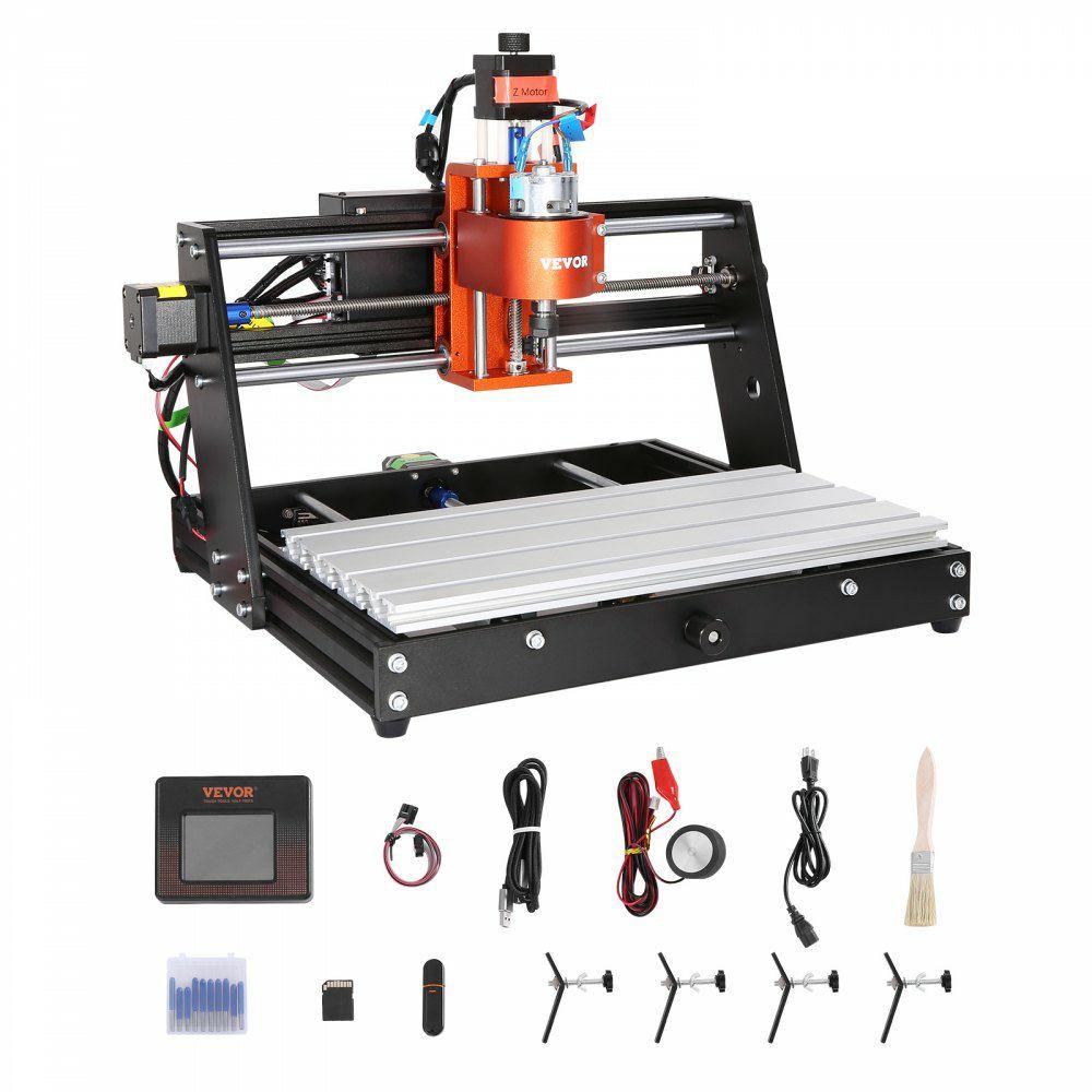 CNC Router Machine, 60W, 3 Axis GRBL Control Wood Engraving Carving Milling Machine Kit, 300 x 200 x 60 mm/11.8 x 7.87 x 2.36 in Working Area 1200 RPM for Wood Acrylic MDF PVC Plastic Foam Vinyl  |  Engraving Arts & Crafts & Sewing Engraving