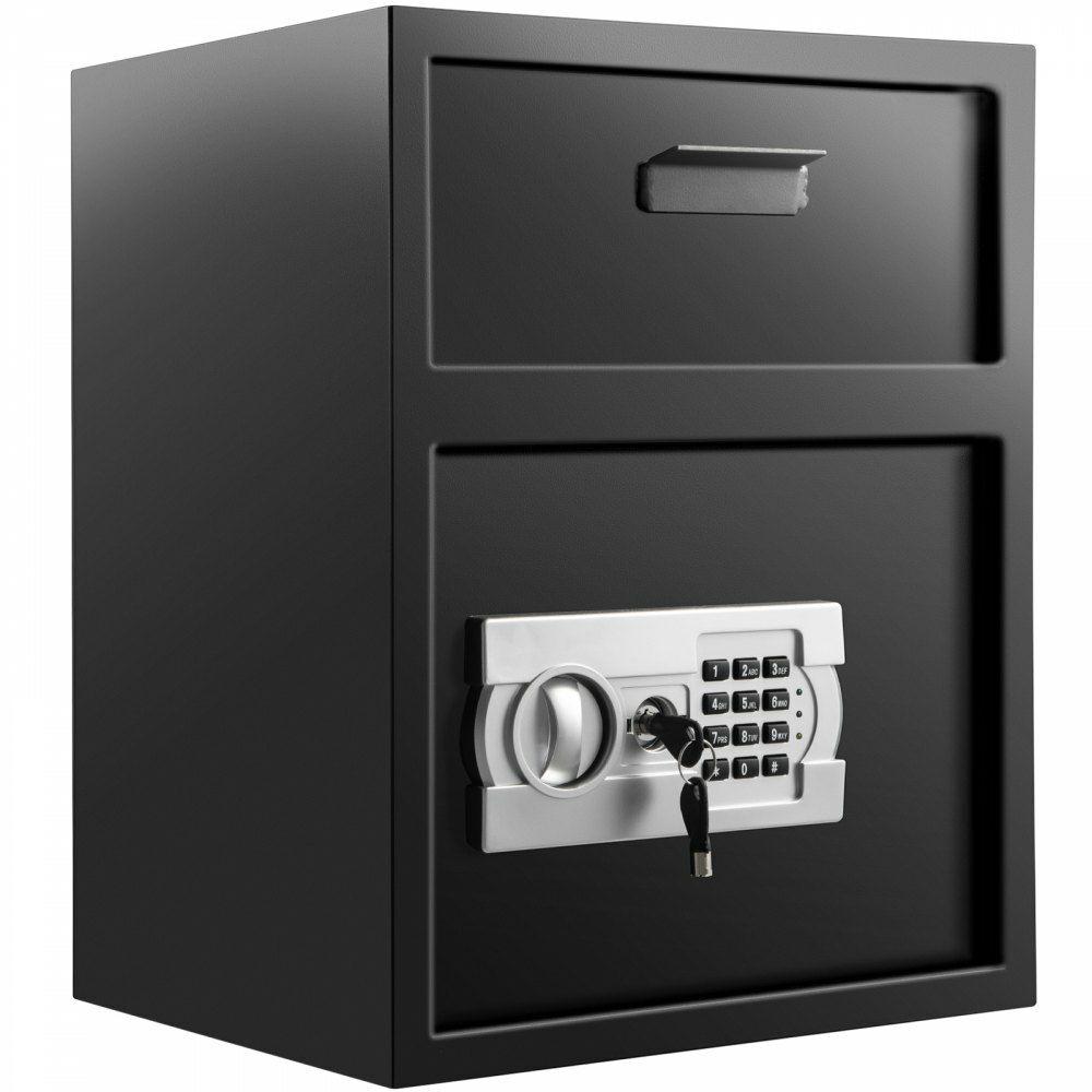 Digital Depository Safe 1.7 Cubic Feet Made of Carbon Steel Electronic Code Lock Depository Safe with Deposit Slot with Two Emergency Keys Depository Box for Home Hotel Restaurant and Office  |  Safes Safes Safes