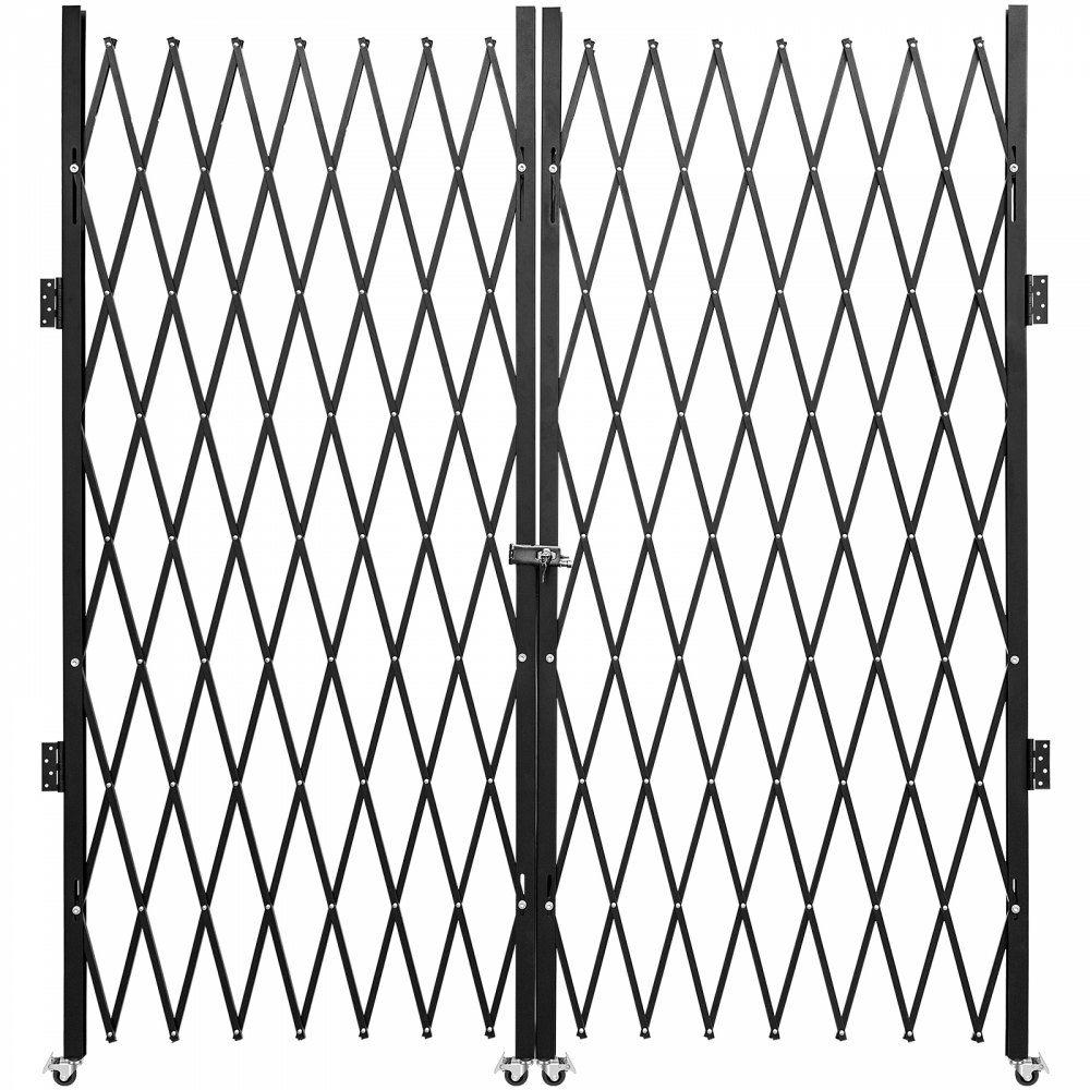 Double Folding Security Gate, 7.1′ H x 12.5′ W Folding Door Gate, Steel Accordion Security Gate, Flexible Expanding Security Gate, 360° Rolling Barricade Gate, Scissor Gate or Door with Keys  |  Access Barriers & Crowd Control Access Barriers & Crowd Control Access Barriers & Crowd Control