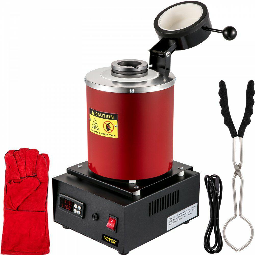 Electric Melting Furnace, 3KG Digital Electric Melting Furnace, 1750W 1150℃/2102 ℉ Gold Smelter Furnace W/ Graphite Crucible Casting Refining Jewelry Precious Metals Gold Silver Copper Aluminu  |  Jewelry Making & Repair Arts & Crafts & Sewing Jewelry Making & Repair