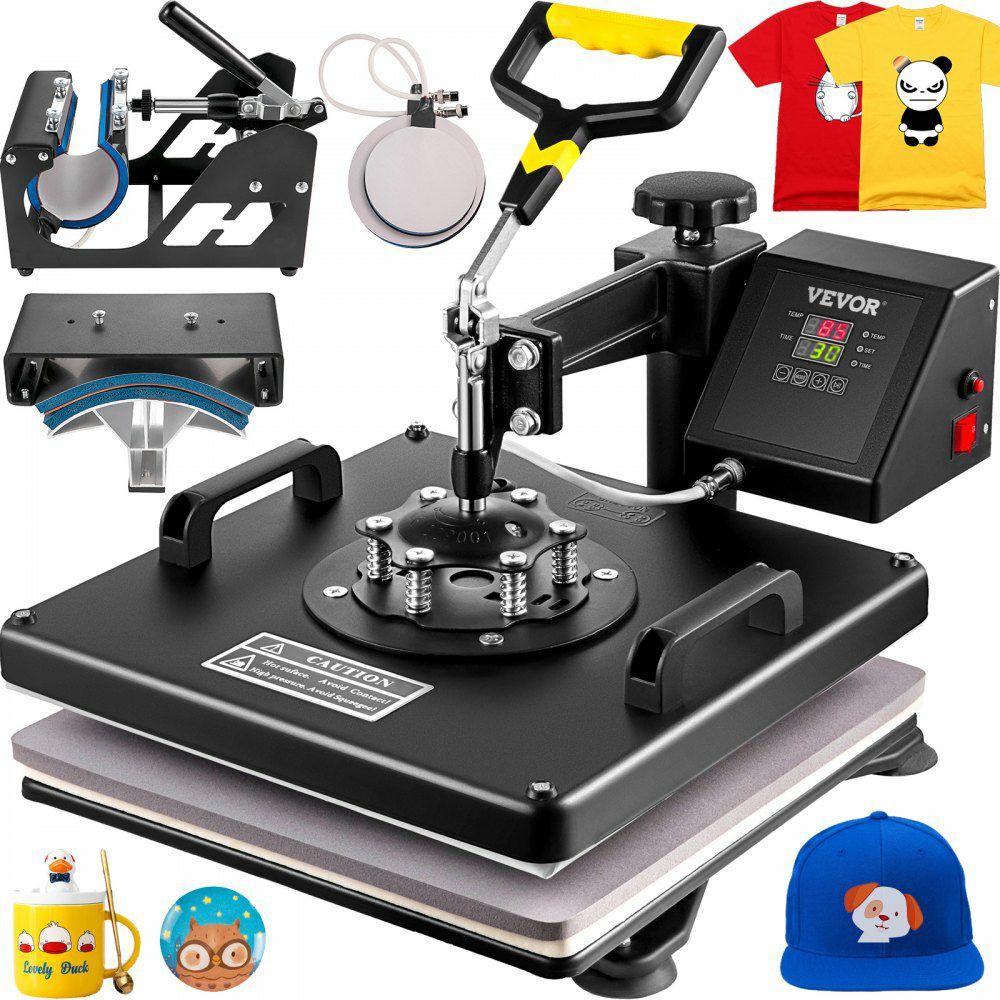 Heat Press 15X15 Inch Heat Press Machine 5 in 1 Digital Multifunctional Sublimation T-Shirt Heat Press Machine for T Shirts Hat Mug Cap Plate  |  Heat Press Machine Arts & Crafts & Sewing Heat Press Machine