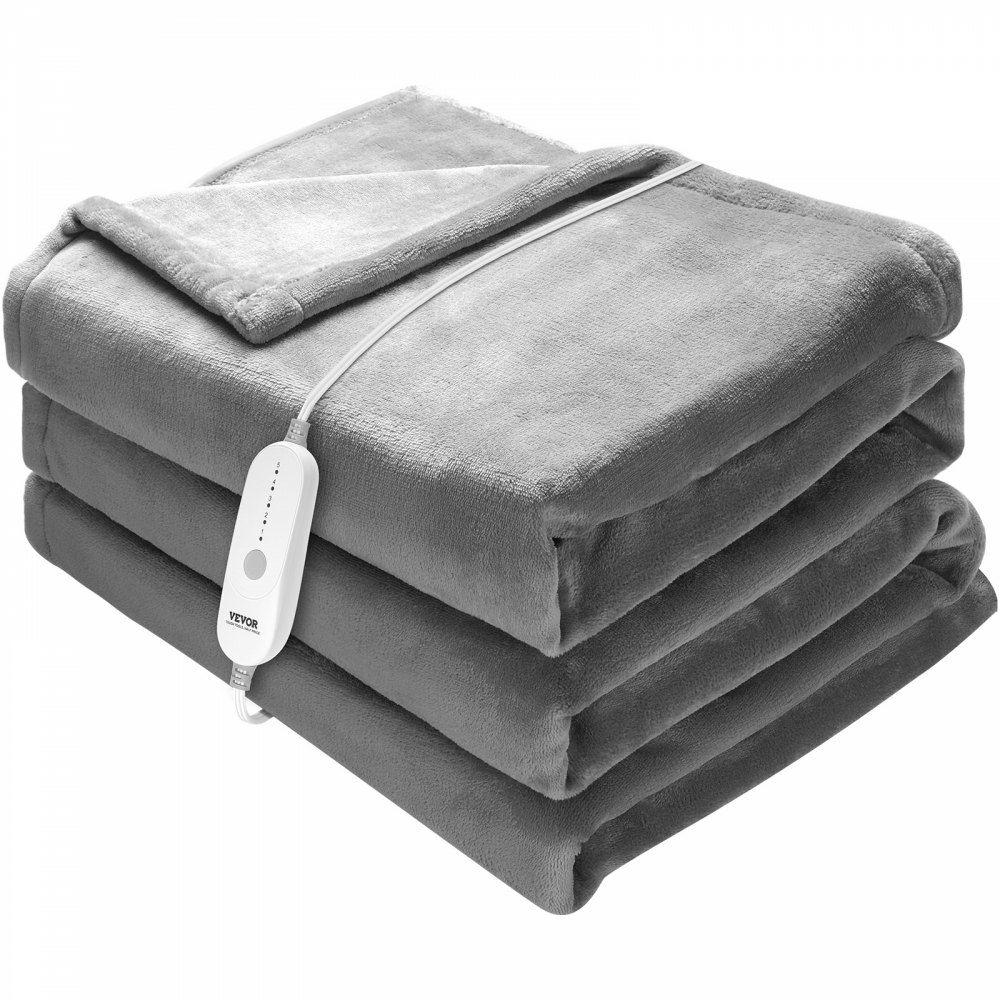 Heated Blanket Electric Throw, 72″ x 84″ Full Size, Soft Flannel Heating Blanket with 10 Hours Timer Auto-off & 5 Heating Levels for Couch Sofa, Machine Washable, ETL & FCC Certification (Grey)  |  Heaters & Accessories Heaters & Accessories Heaters & Accessories