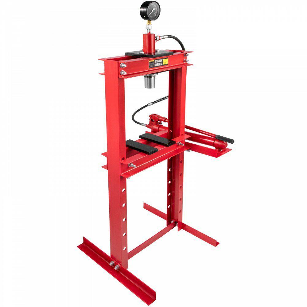 Hydraulic Press 12 Ton Hydraulic Shop Floor Press with Heavy Duty Steel Plates and H Frame Working Distance 34″(87cm) Top Mount for Gears and Bearings  |  Hydraulic Equipment Hydraulic Equipment Hydraulic Equipment