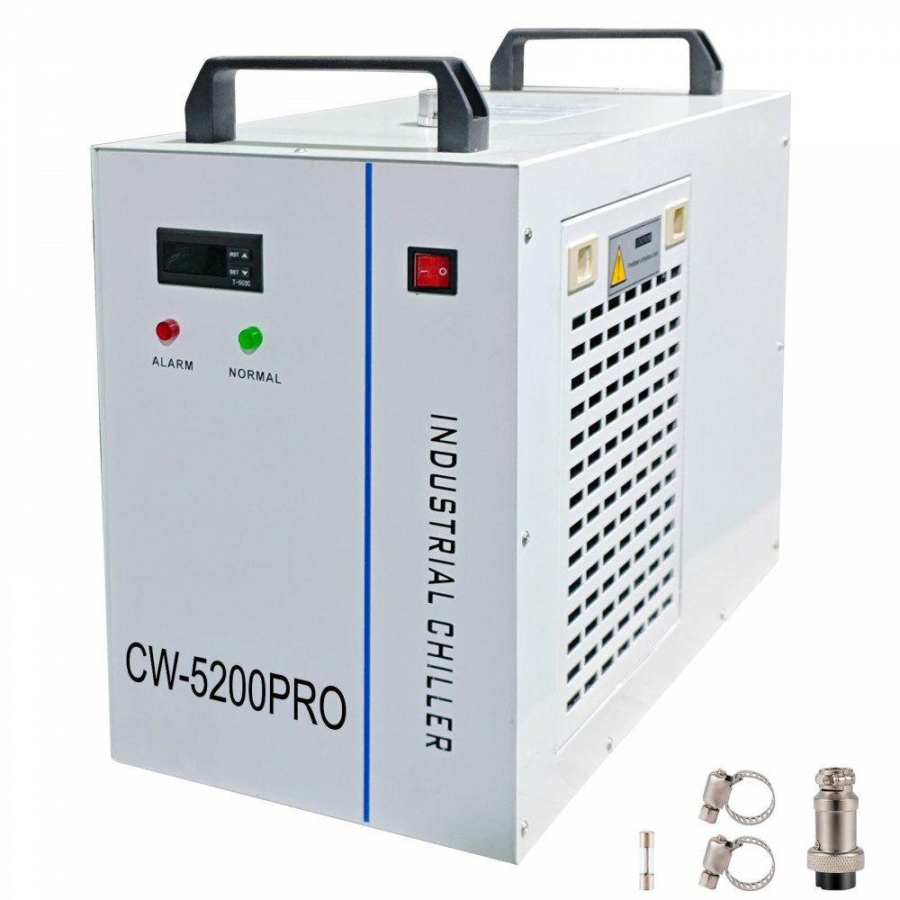 Industrial Chiller, CW5200 Industrial Water Chiller, 1700W Cooling Capacity, 6L Capacity Cooling Water, 0.8hp, 4.23gpm, Recirculating Chiller for 130/150W Engraving Machine Cooling Machine  |  Engraving Arts & Crafts & Sewing Engraving