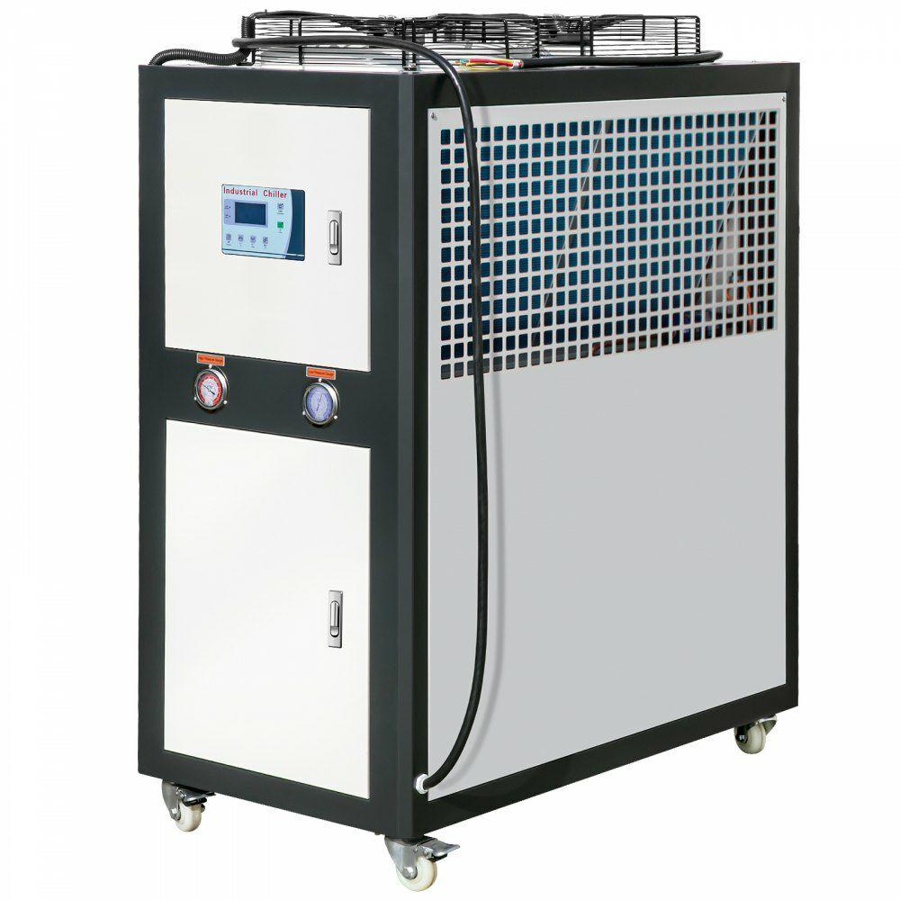 Industrial Water Chiller, 9.4HP 16 Gal Air-Cooled Industrial Water Chiller, 15,100 Kcal/h Cooling Capacity with Finned Condenser Micro-Computer Control 60L Water Tank, for Cooling Water  |  Circulators & Chillers Circulators & Chillers Circulators & Chillers