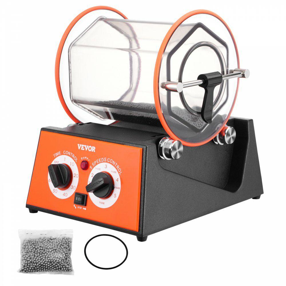 Jewelry Polisher Tumbler, 11lbs/5kg Capacity Mini Rotary Tumbler Machine with 0-60 Minutes Timer, 5 Speeds Jewelry Rotary Finisher for Surface Polishing Grinding Buffing Gemstones Jewels Coins  |  Jewelry Making & Repair Arts & Crafts & Sewing Jewelry Making & Repair