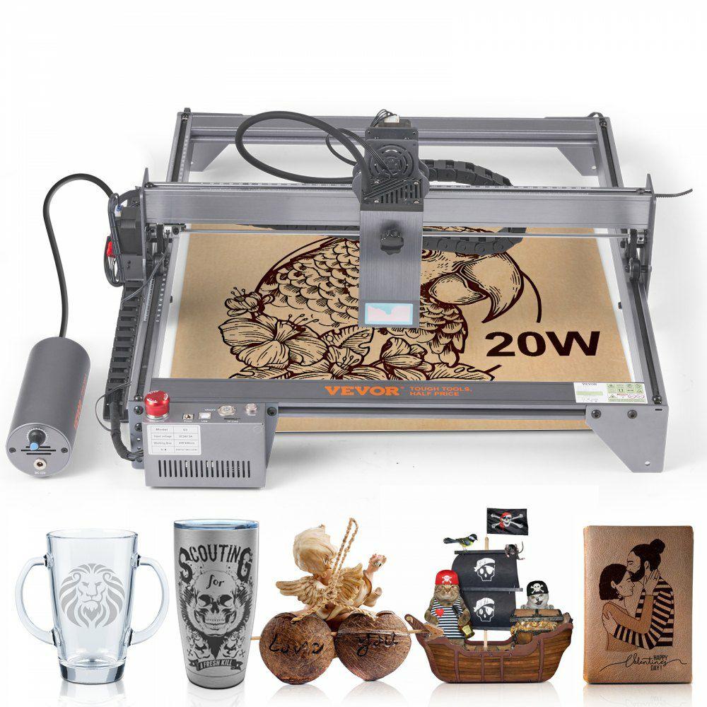 Laser Engraver, 20W Output Laser Engraving Machine, 15.7″ x 15.7″ Large Working Area, 10000mm/min Movement Speed, Compressed Spot with Eye Protection, Laser Cutter for Wood, Metal, Acrylic  |  Engraving Arts & Crafts & Sewing Engraving