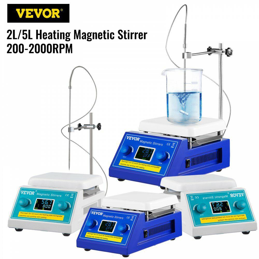 Magnetic Stirrer Hot Plate, 2000ml Stirring Capacity Max 572°F Heating Hotplate Magnetic Stirrer 200-2000 RPM Magnetic Stirrer Magnetic Mixer with Support Stand Stirring Bar for Lab College  |  Mixing & Blending Equipment Lab Mixing & Blending Equipment