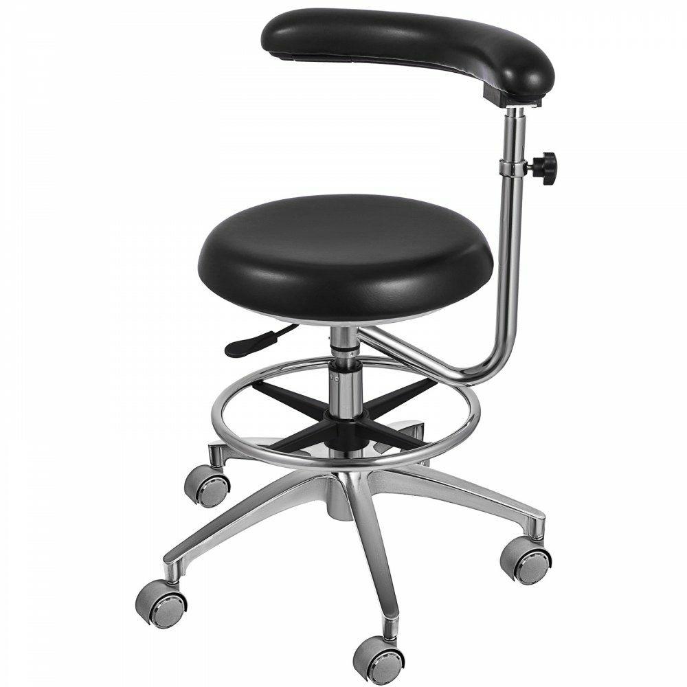 Medical Dental Stool Dentist Chair with 360 Degree Rotation Armrest PU Leather Assistant Stool Chair Height Adjustable Doctor Chair  |  Lab & Medical Furniture Lab Lab & Medical Furniture