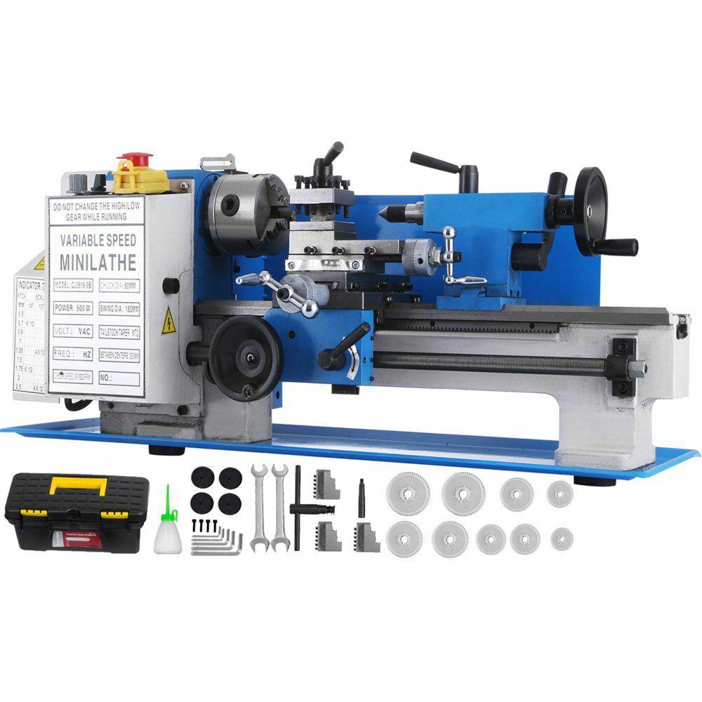 Metal Lathe 7 x 12 Inch, Precision Mini Metal Lathe 2250 RPM 400W Variable Speed, Mini Lathe Precision Bench Top Metal Working Lathe for Various Types of Metal Turning  |  Metal Lathe Lathe Machines & Accessories Lathe Machines & Accessories