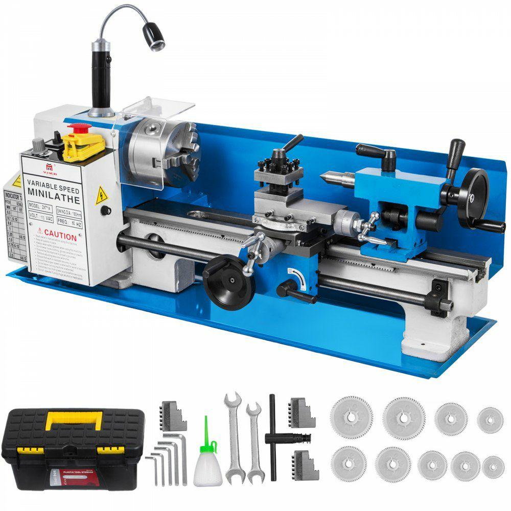 Metal Lathe 7x14inch Precision Bench Top Mini Metal Lathe 550W Precision Metal Lathe Variable Speed 50-2500 RPM Nylon Gear with A Movable Lamp  |  Lathe Machines & Accessories Lathe Machines & Accessories Lathe Machines & Accessories