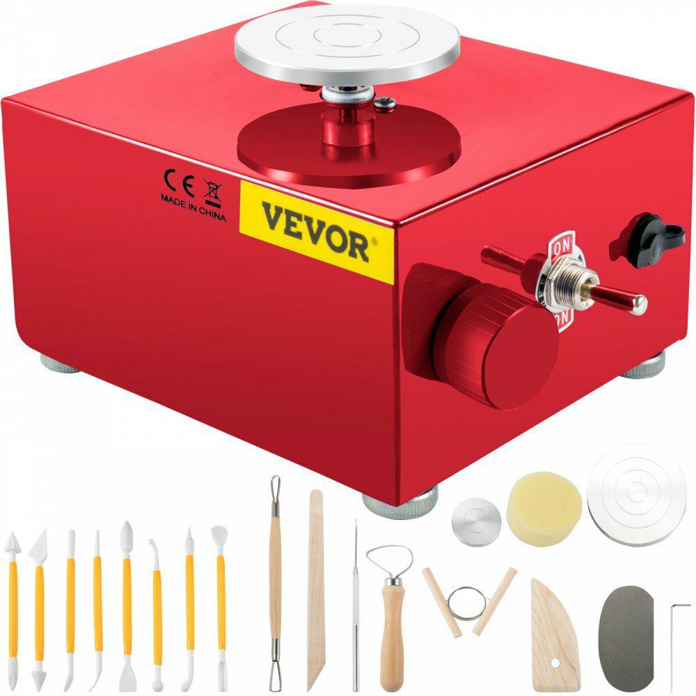 Mini Pottery Wheel 30W Ceramic Wheel Adjustable Speed Clay Machines Electric Sculpting Kits with 3 Turntables Trays and 16pcs Tools for Art Craft Work Molding Gift and Home DIY Red |  Ceramics & Pottery Crafts Arts & Crafts & Sewing Ceramics & Pottery Crafts