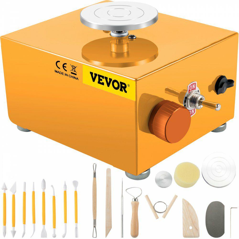 Mini Pottery Wheel 30W Ceramic Wheel Adjustable Speed Clay Machines Electric Sculpting Kits with 3 Turntables Trays and 16pcs Tools for Art Craft Work Molding Gift and Home DIY Yellow |  Ceramics & Pottery Crafts Arts & Crafts & Sewing Ceramics & Pottery Crafts