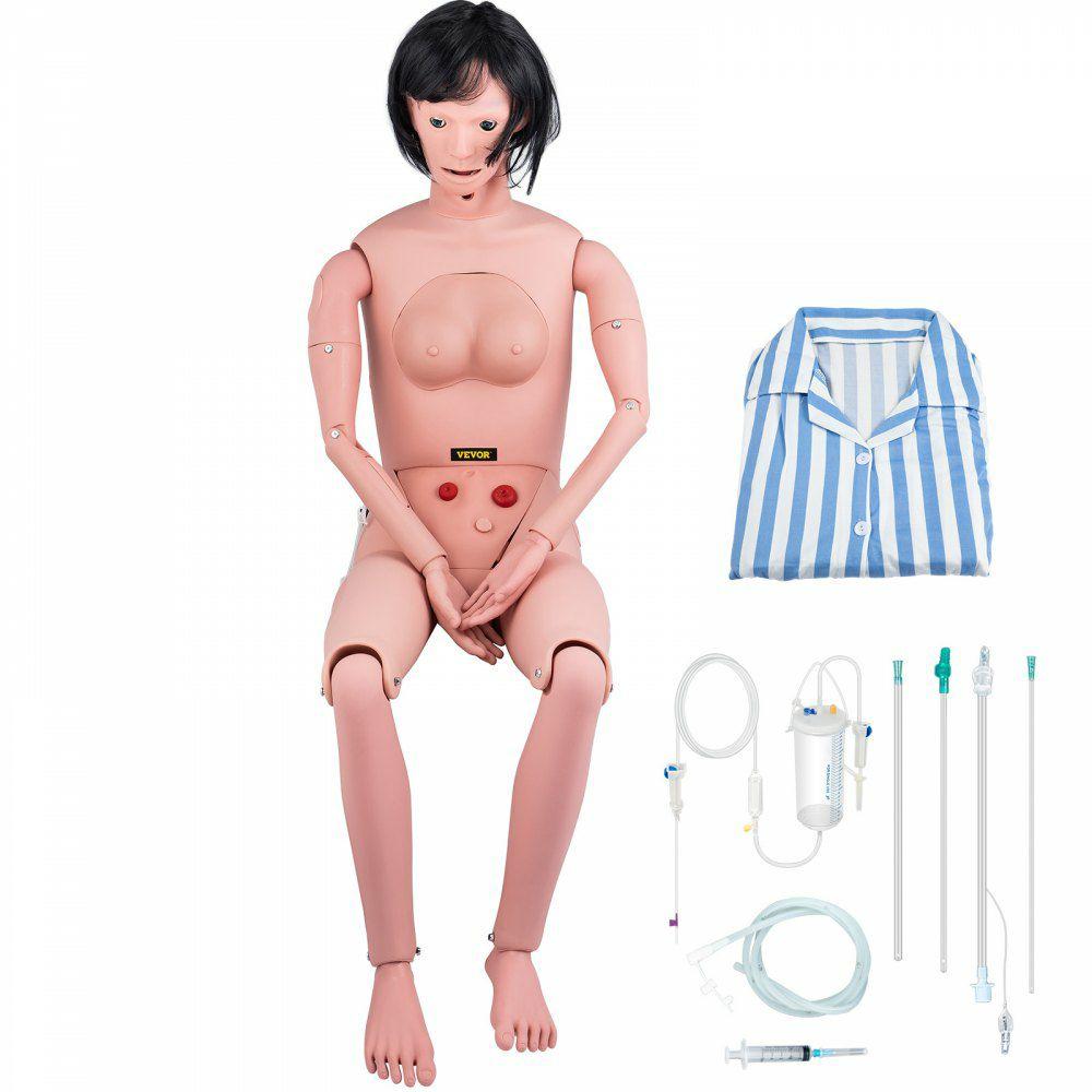 Nursing Manikin, High Simulation 65″/165cm Life-Size, Various Nursing Types, Male/Female PVC Nursing Training Mannequin w/IV Practice Kit, for Professional Nursing Skills Training Practicing  |  Learning & Education Lab Learning & Education