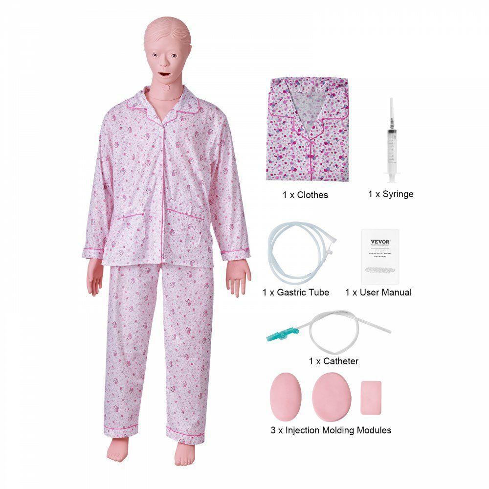 Nursing Training Manikin, Female Life Size Demonstration Human Manikin for Nursing Training, Multifunctional Education Teaching Model Supplies, PVC Anatomical Mannequin Body Care Simulator Model  |  Learning & Education Lab Learning & Education