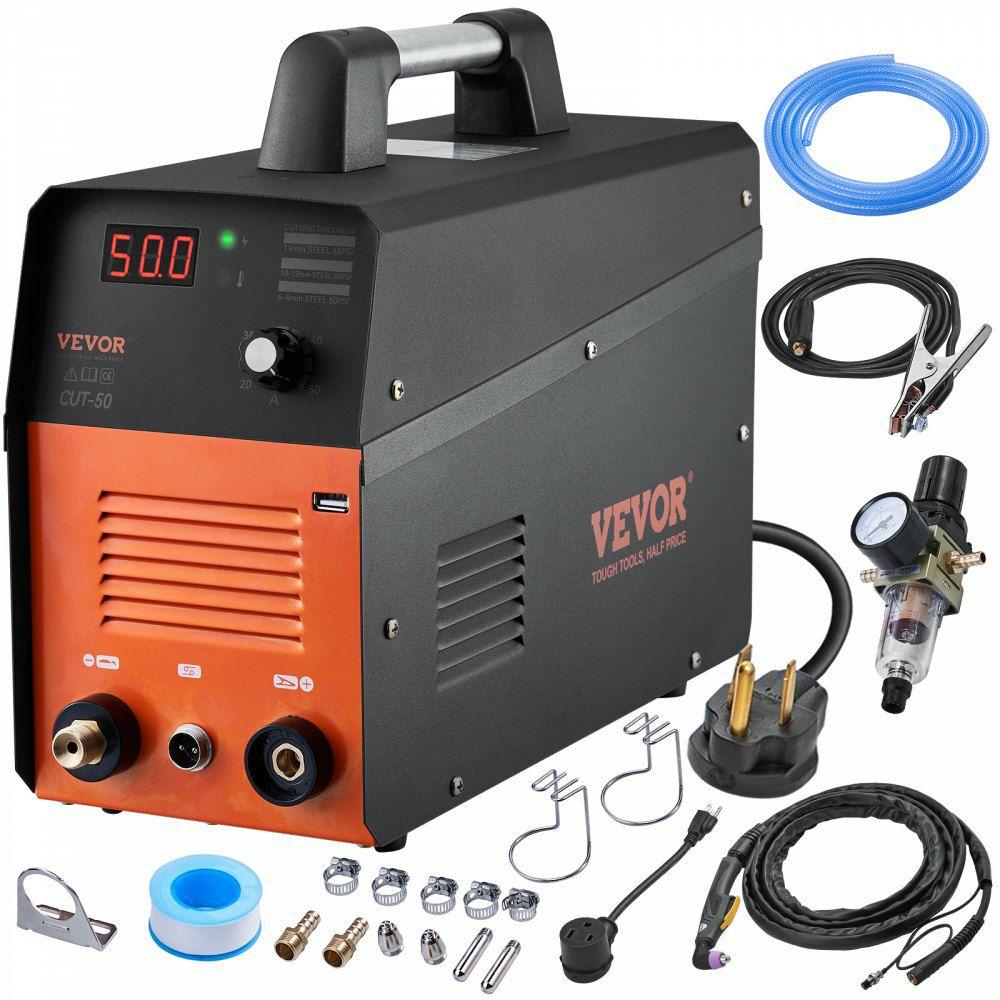 Plasma Cutter, 50Amp, Air Cutting Machine with Plasma Torch, 110V/220V Dual Voltage AC IGBT Inverter Metal Cutting Equipment for 1/2″ Clean Cut Aluminum and Stainless Steel, Black  |  Plasma Cutting & Accessories Plasma Cutting & Accessories Plasma Cutting & Accessories