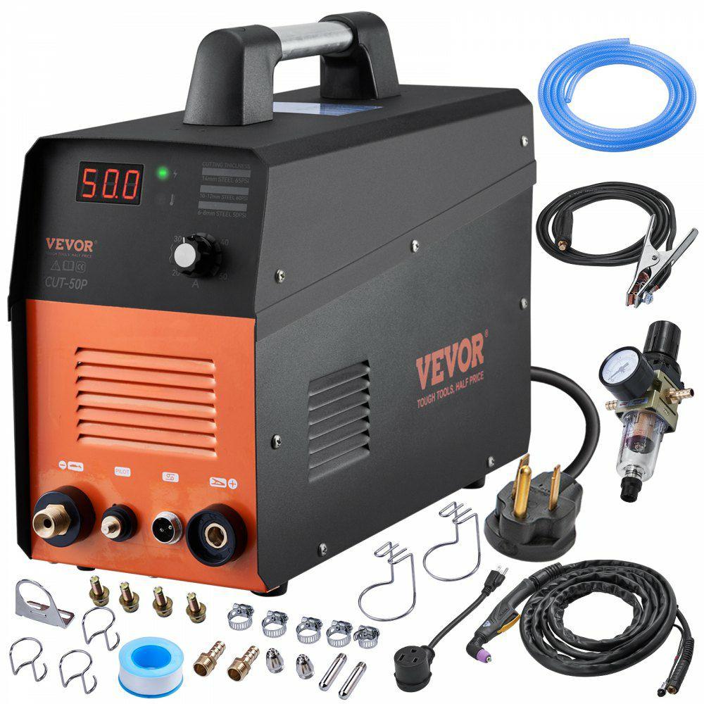 Plasma Cutter, 50Amp, Non-Touch Pilot Arc Air Cutting Machine with Torch, 110V/220V Dual Voltage AC IGBT Inverter Metal Cutting Equipment for 1/2″ Clean Cut Aluminum and Stainless Steel, Black  |  Plasma Cutting & Accessories Plasma Cutting & Accessories Plasma Cutting & Accessories