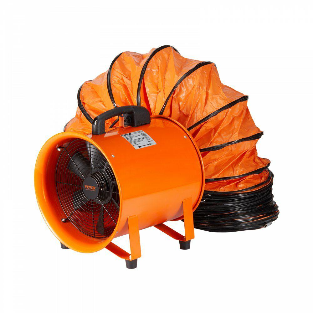 Portable Ventilator, 10 inch Heavy Duty Cylinder Fan with 16.4ft Duct Hose, 380W Strong Shop Exhaust Blower 1893FM, Industrial Utility Blower for Sucking Dust, Smoke, Smoke Home/Workplace  |  Ventilation Equipment & Supplies Heating & Cooling Portable Utility Blower