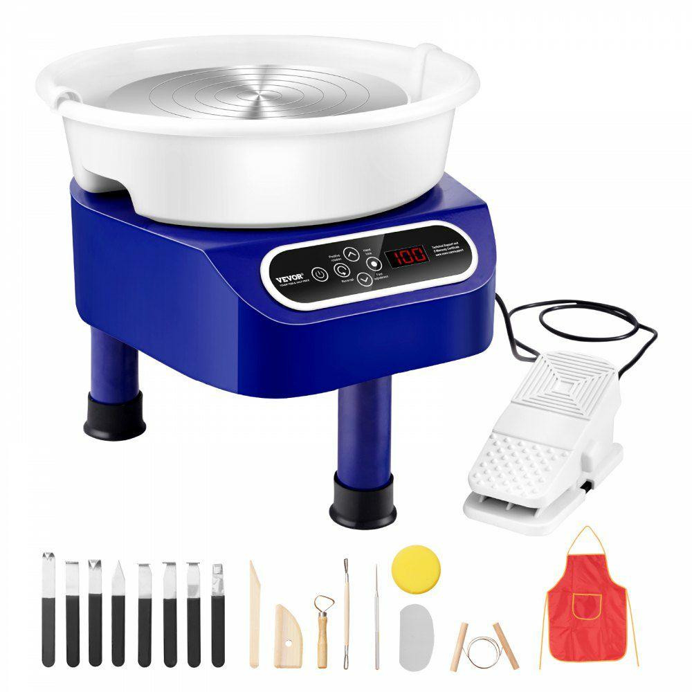 Pottery Wheel, 10 inch Pottery Forming Machine, 350W Electric Wheel for Pottery with Foot Pedal and LCD Touch Screen, Direct Drive Ceramic Wheel with 3 Support Legs for DIY Art Craft, Blue  |  Ceramics & Pottery Crafts Arts & Crafts & Sewing Ceramics & Pottery Crafts