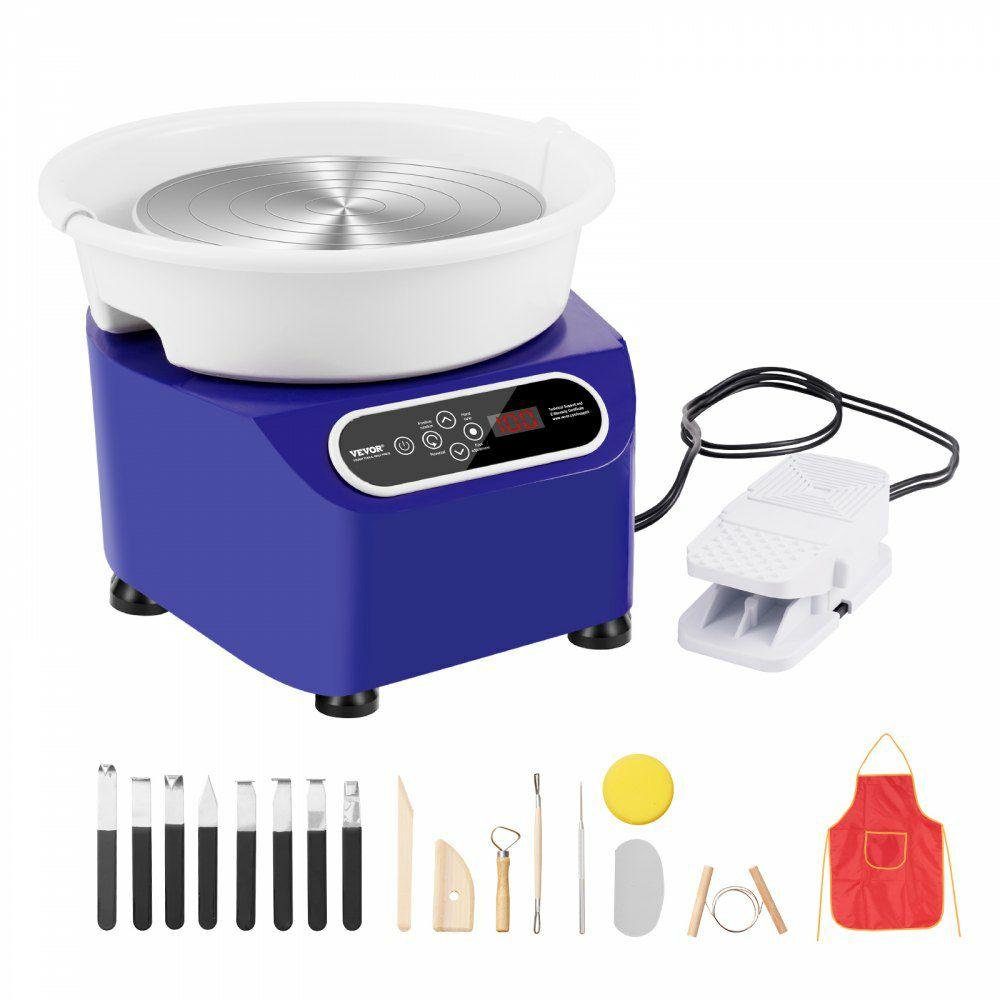 Pottery Wheel, 10 inch Pottery Forming Machine, 350W Electric Wheel for Pottery with Foot Pedal and LCD Touch Screen, Direct Drive Ceramic Wheel with Shaping Tools for DIY Art Craft, Blue  |  Ceramics & Pottery Crafts Arts & Crafts & Sewing Ceramics & Pottery Crafts