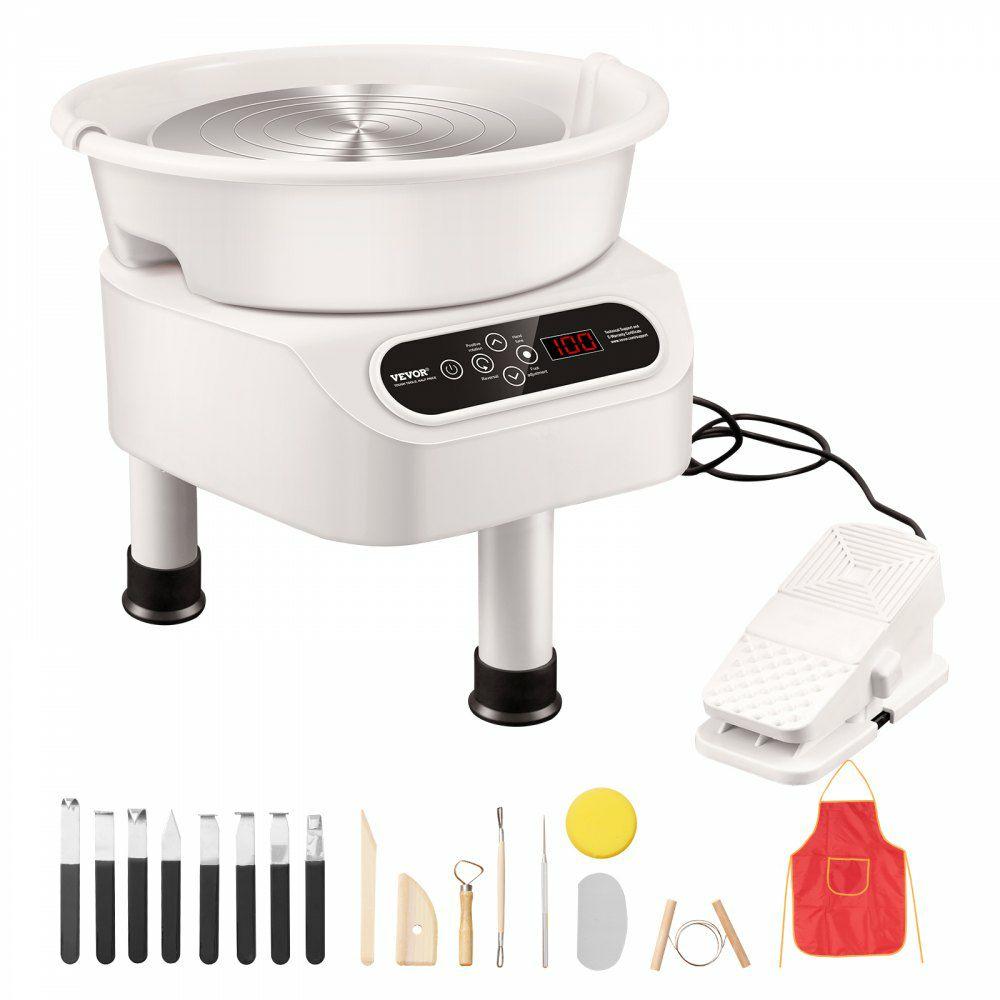 Pottery Wheel, 11 inch Pottery Forming Machine, 450W Electric Wheel for Pottery with Foot Pedal and LCD Touch Screen, Direct Drive Ceramic Wheel with 3 Support Legs for DIY Art Craft, White  |  Ceramics & Pottery Crafts Arts & Crafts & Sewing Ceramics & Pottery Crafts