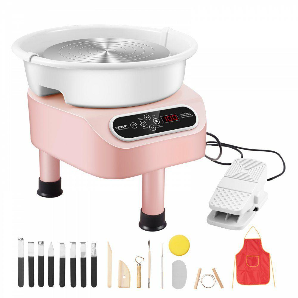 Pottery Wheel, 11 inch Pottery Forming Machine, Direct Drive Ceramic Wheel with 3 Support Legs for DIY Art Craft, 450W Electric Wheel for Pottery with Foot Pedal and LCD Touch Screen, Pink  |  Ceramics & Pottery Crafts Arts & Crafts & Sewing Ceramics & Pottery Crafts