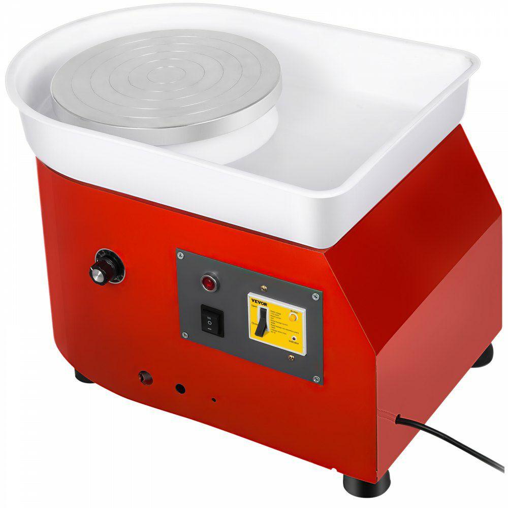 Pottery Wheel 25cm Pottery Forming Machine 350W Electric Pottery Wheel DIY Clay Tool with Tray for Ceramic Work Ceramics Clay (25cm) Red |  Ceramics & Pottery Crafts Arts & Crafts & Sewing Ceramics & Pottery Crafts