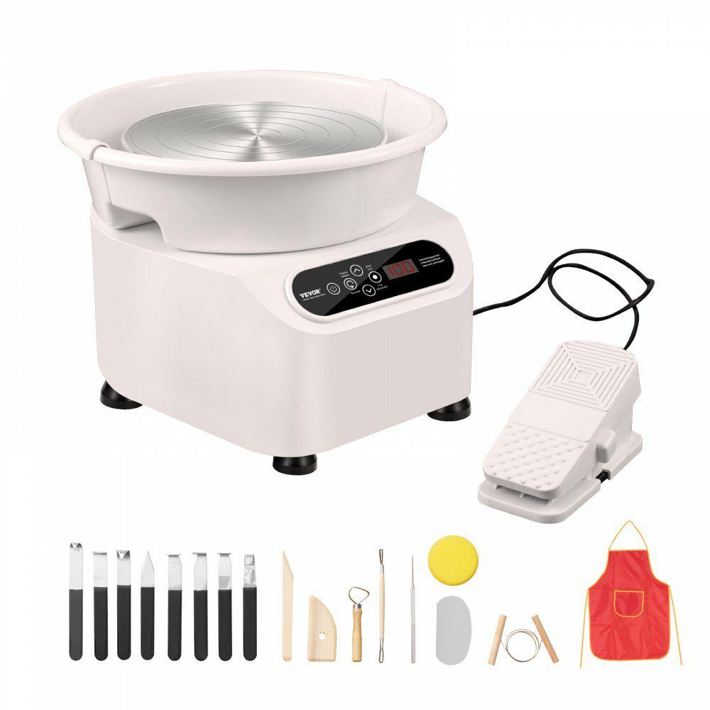 Pottery Wheel, Direct Drive Ceramic Wheel with Shaping Tools for DIY Art Craft, 10 inch Pottery Forming Machine, 350W Electric Wheel for Pottery with Foot Pedal and LCD Touch Screen,  White  |  Ceramics & Pottery Crafts Arts & Crafts & Sewing Ceramics & Pottery Crafts