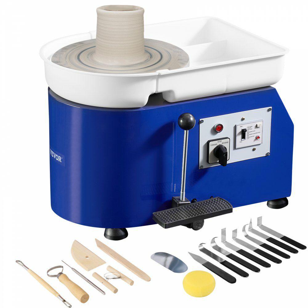 Pottery Wheel for Adults and Beginners, 350W, 11in Clay Wheel Forming Machine, Adjustable 0-300RPM Speed Handle and Pedal Control, ABS Detachable Basin, Accessory Kit for Craft DIY, Blue Updated  |  Ceramics & Pottery Crafts Arts & Crafts & Sewing Ceramics & Pottery Crafts