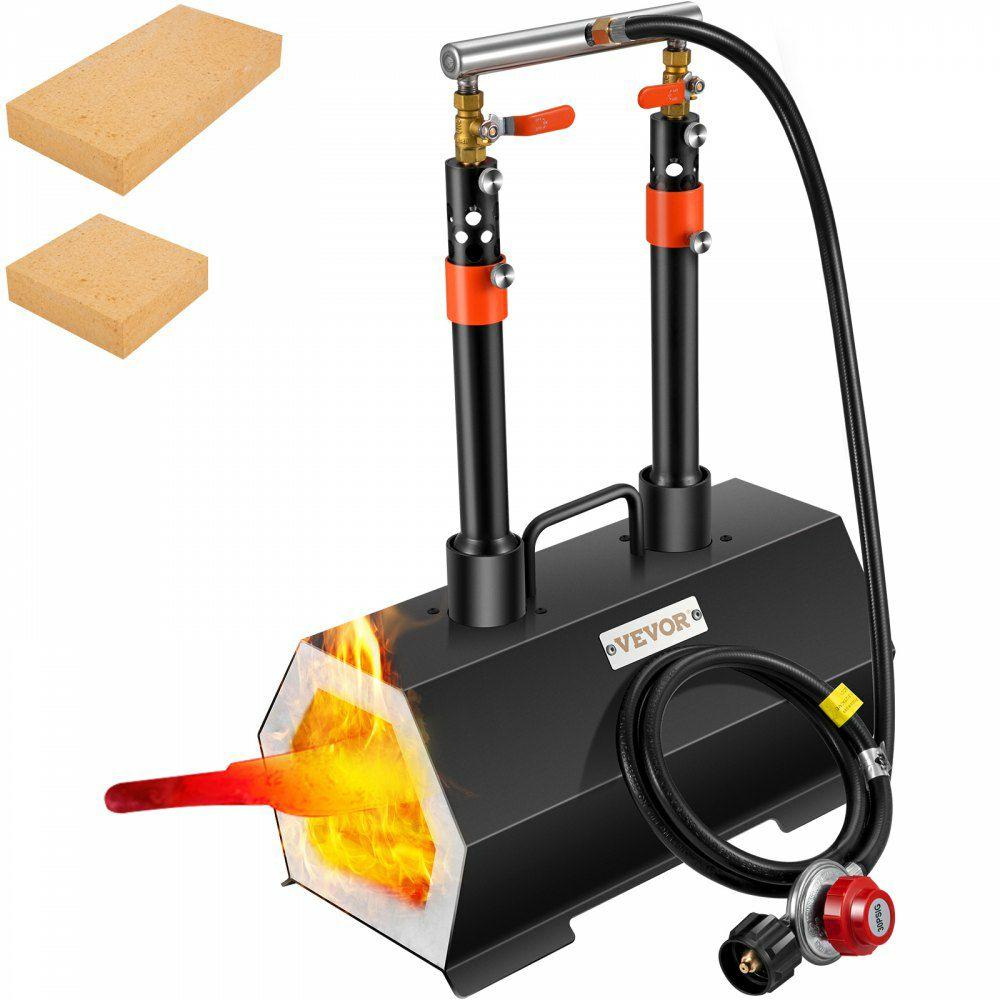 Propane Forge Portable, Double Burner Tool and Knife Making, Large Capacity Blacksmith Farrier Forges, Mini Furnace Blacksmithing, Gas Forging Tools and Equipment, Complete Kit  |  Propane Gas Forge Arts & Crafts & Sewing Jewelry Making & Repair