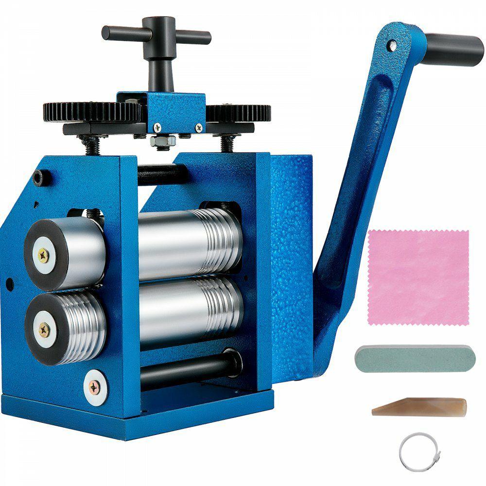 Rolling Mill 4.4″/112mm Jewelry Rolling Mill Machine Gear Ratio 1:2.5 Wire Roller Mill 0.1-7mm Press Thickness Manual Combination Rolling Mill for Jewelry Sheet Square Semicircle Circle Pattern  |  Jewelry Making & Repair Arts & Crafts & Sewing Jewelry Making & Repair