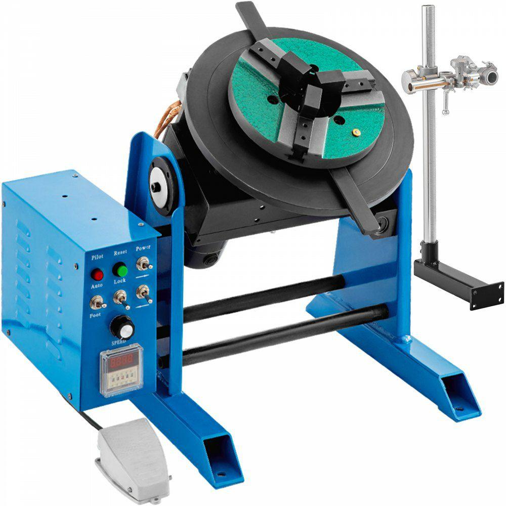 Rotary Welding Positioner 30KG Welder Turntable Table 0-90º Positioning Turntable 1-15 RPM Welder Positioning Machine w/ 310mm 3-Jaw Lathe Chuck 110V for Cutting, Grinding, Assembly and Testing  |  Welding Supplies Welding Welding Supplies