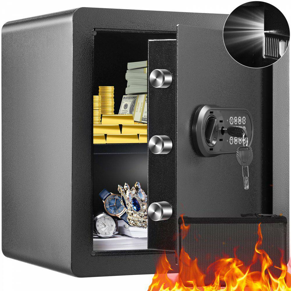 Safe 1.8 Cubic Feet Home Safe Steel for Cash Gold 15.75x13x16.9 inch  |  Biometric Safes Biometric Safes Biometric Safes