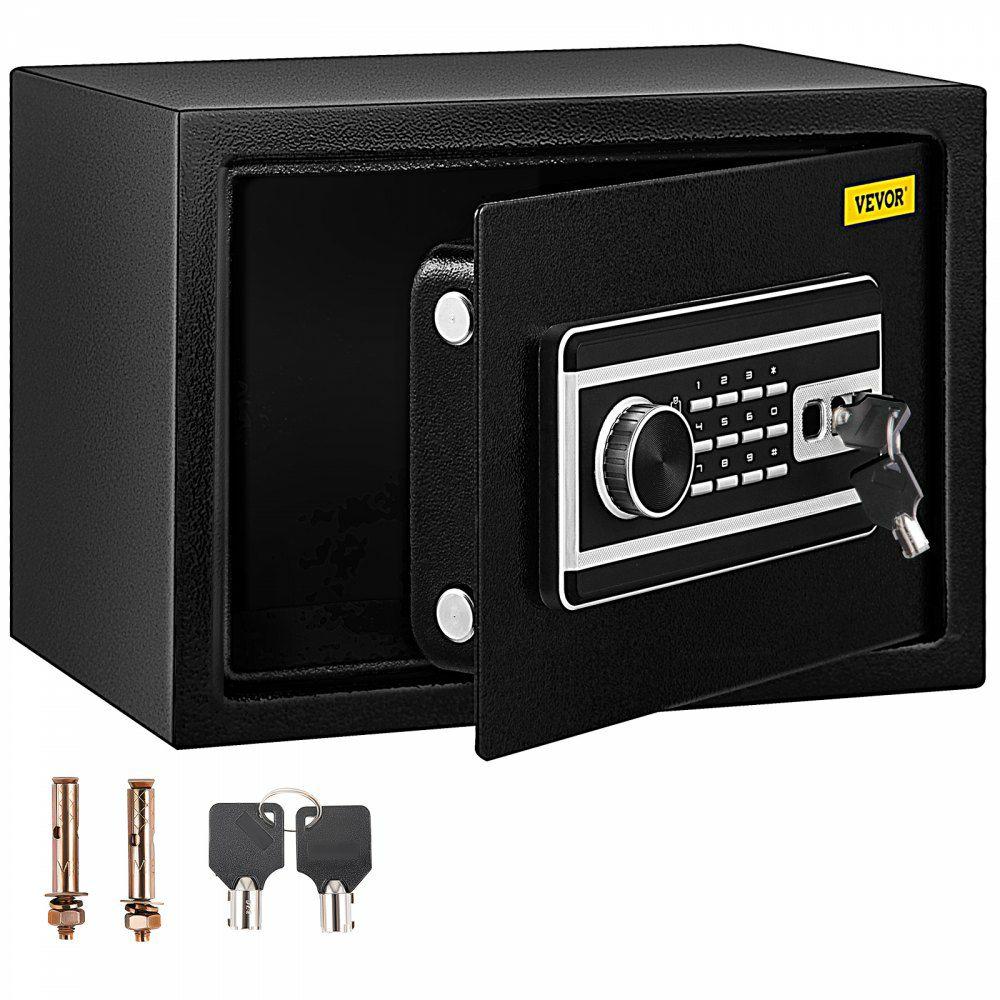 Safe Box, 0.8 CU.FT Fingerprint Safe Box for Money w/ 2 Keys & Digital Keypad, Q235 Steel Safe Box for Storing Cash, Jewelry, Pistols, Documents, Watches in Home & Office & Hotel Black |  Biometric Safes Biometric Safes Biometric Safes