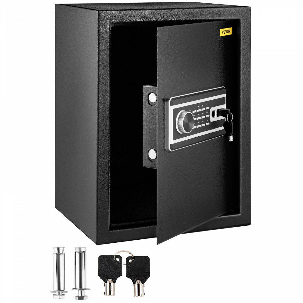 Safe Box, 2.1 CU.FT Fingerprint Safe Box for Money w/ 2 Keys & Digital Keypad, Q235 Steel Safe Box for Storing Cash, Jewelry, Pistols, Documents, Watches in Home & Office & Hotel Black |  Biometric Safes Biometric Safes Biometric Safes