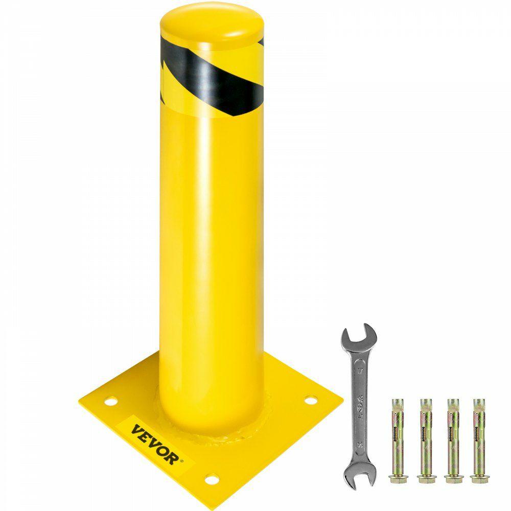 Safety Bollard, 24″x5.5″ Safety Barrier Bollard, 5-1/2″ OD 24″ Height Yellow Powder Coat Pipe Steel Safety Barrier with 4 Free Anchor Bolts for Traffic-Sensitive Area  |  Safety Bollard Access Barriers & Crowd Control Access Barriers & Crowd Control